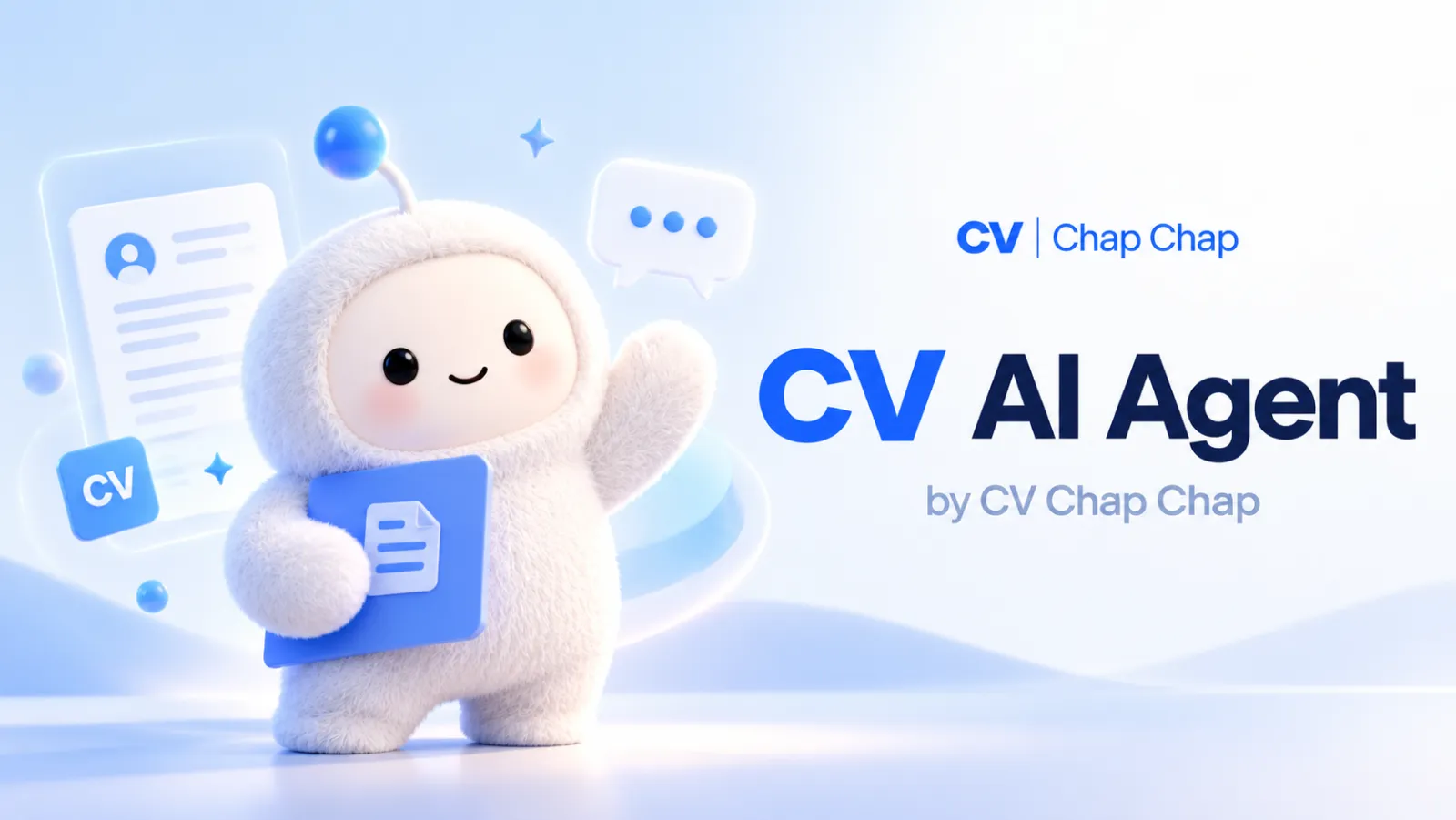 Fluffy white AI mascot with a CV, illustrating a personal AI agent