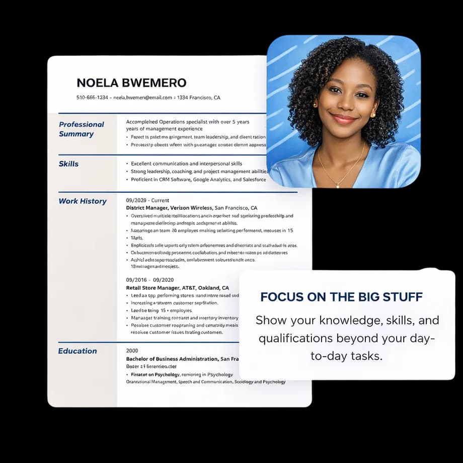 A finished CV ready for download