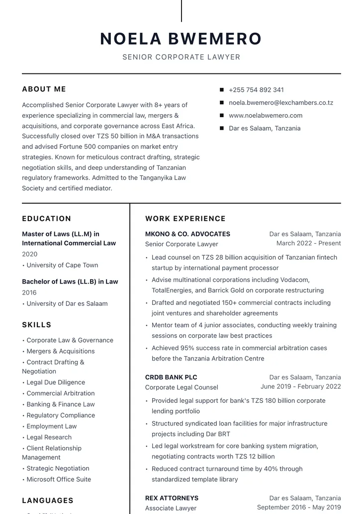 Simba CV design