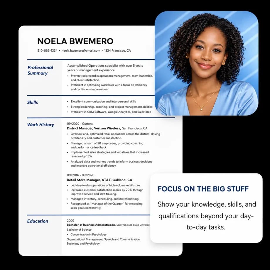 A finished CV ready for download