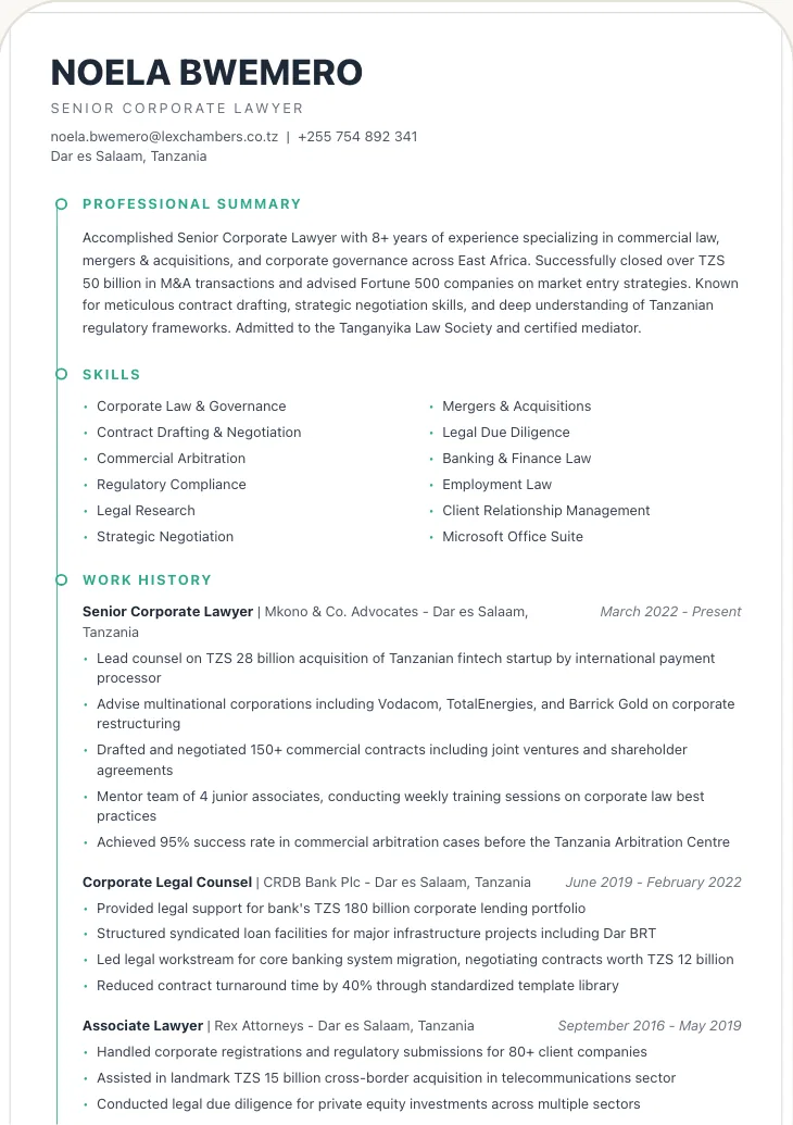 Nyati CV template